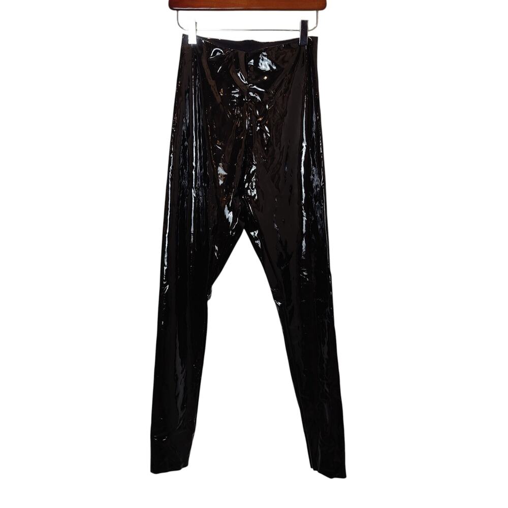 Commando Womens Sz S Black Faux Patent Leather Leggings Skinny Compression Pants